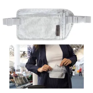 1 Undergarment Waist Pouch Travel Money Belt Hidden Security Fanny Pack Bag Grey