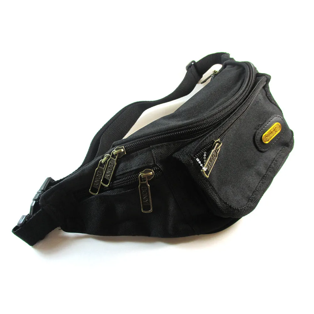 1 X Black Waist Fanny Pack Belt Bag Pouch Travel Case Sport Hip Purse Men Women