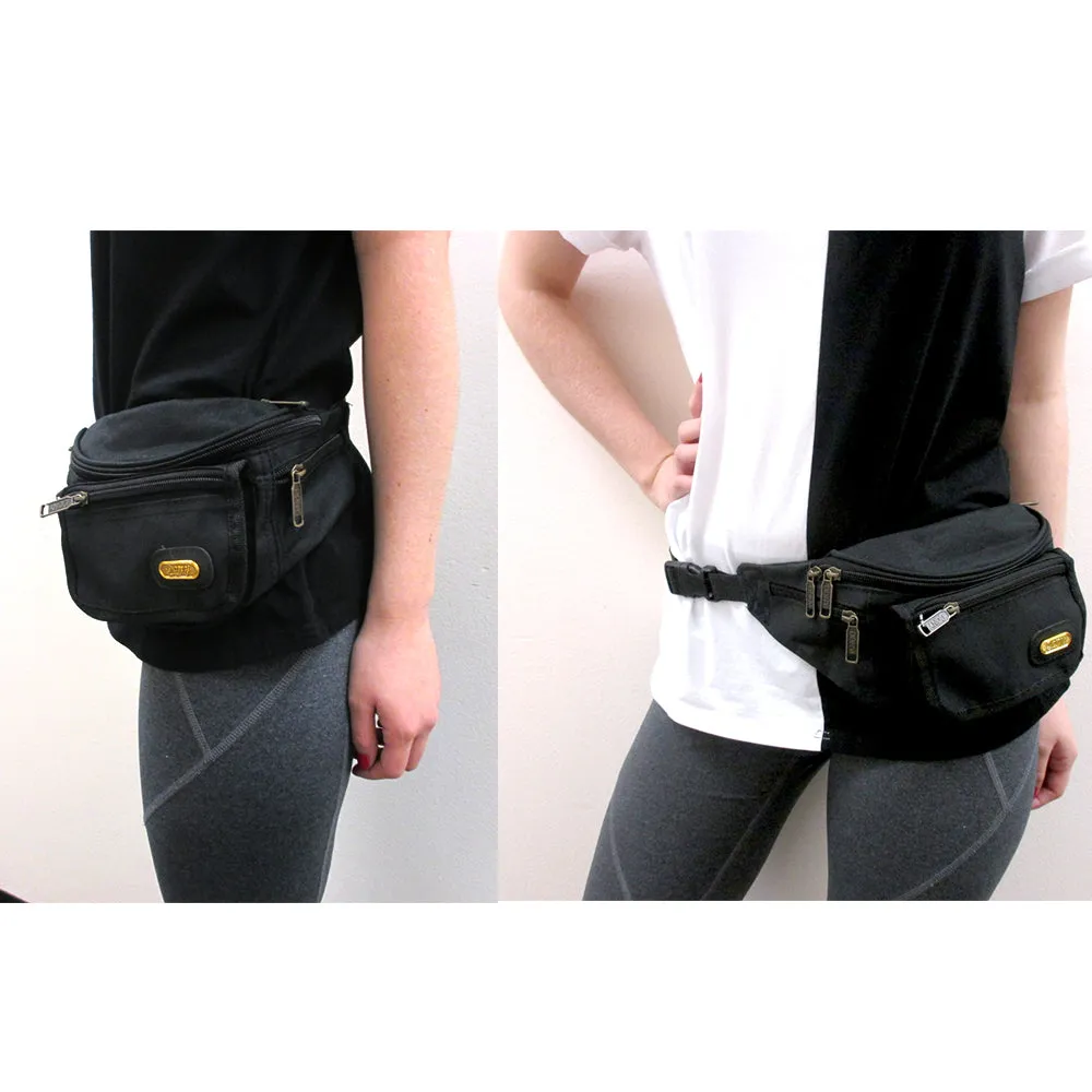 1 X Black Waist Fanny Pack Belt Bag Pouch Travel Case Sport Hip Purse Men Women