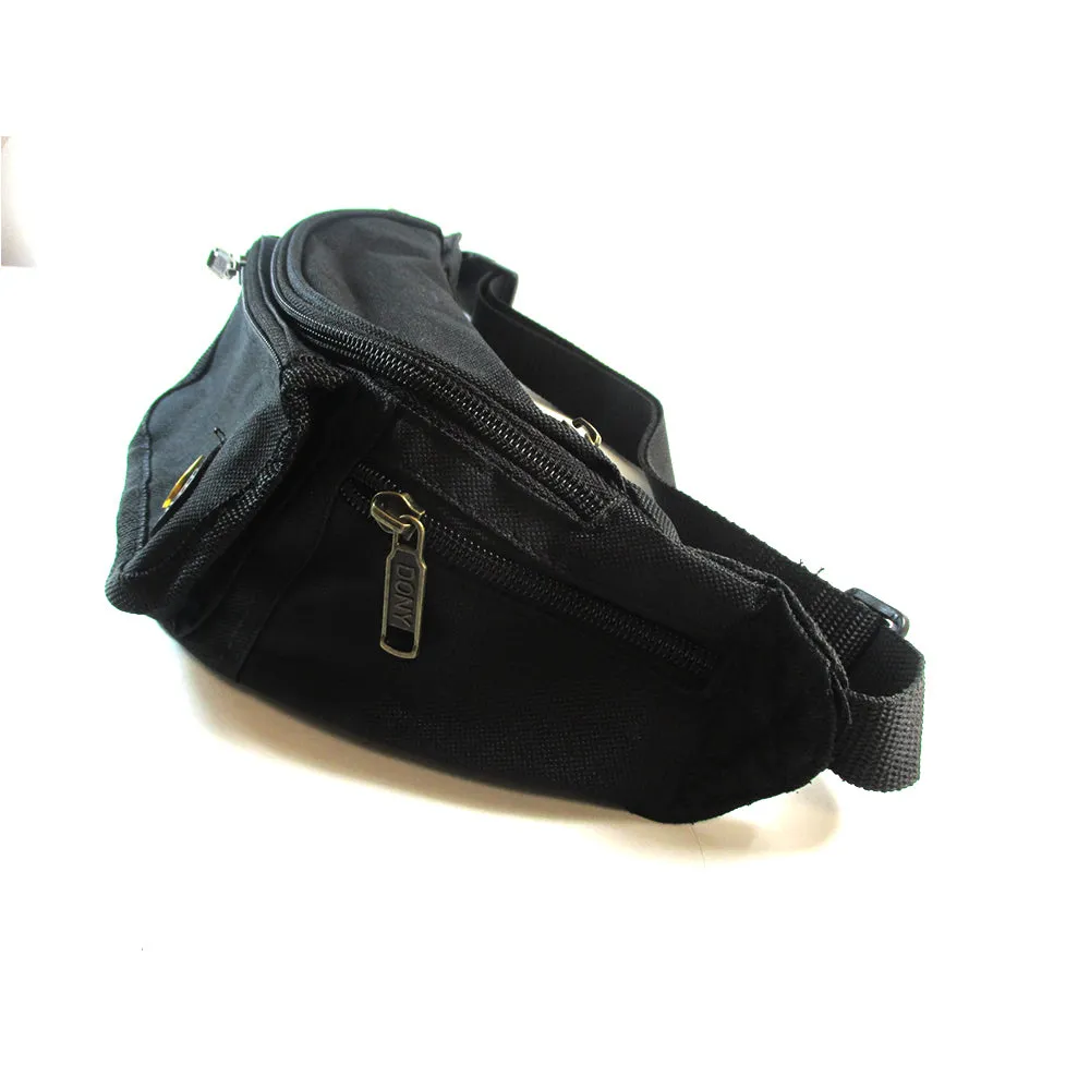 1 X Black Waist Fanny Pack Belt Bag Pouch Travel Case Sport Hip Purse Men Women