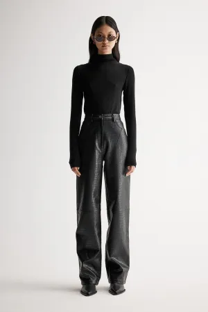 Black Croc Eden Pant
