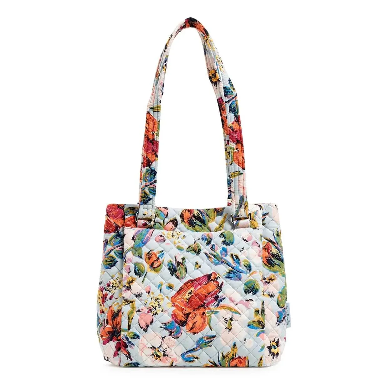 Cotton Vera Bradley Multi-Compartment Shoulder Satchel Purse, blue/multicolor