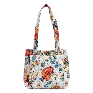 Cotton Vera Bradley Multi-Compartment Shoulder Satchel Purse, blue/multicolor