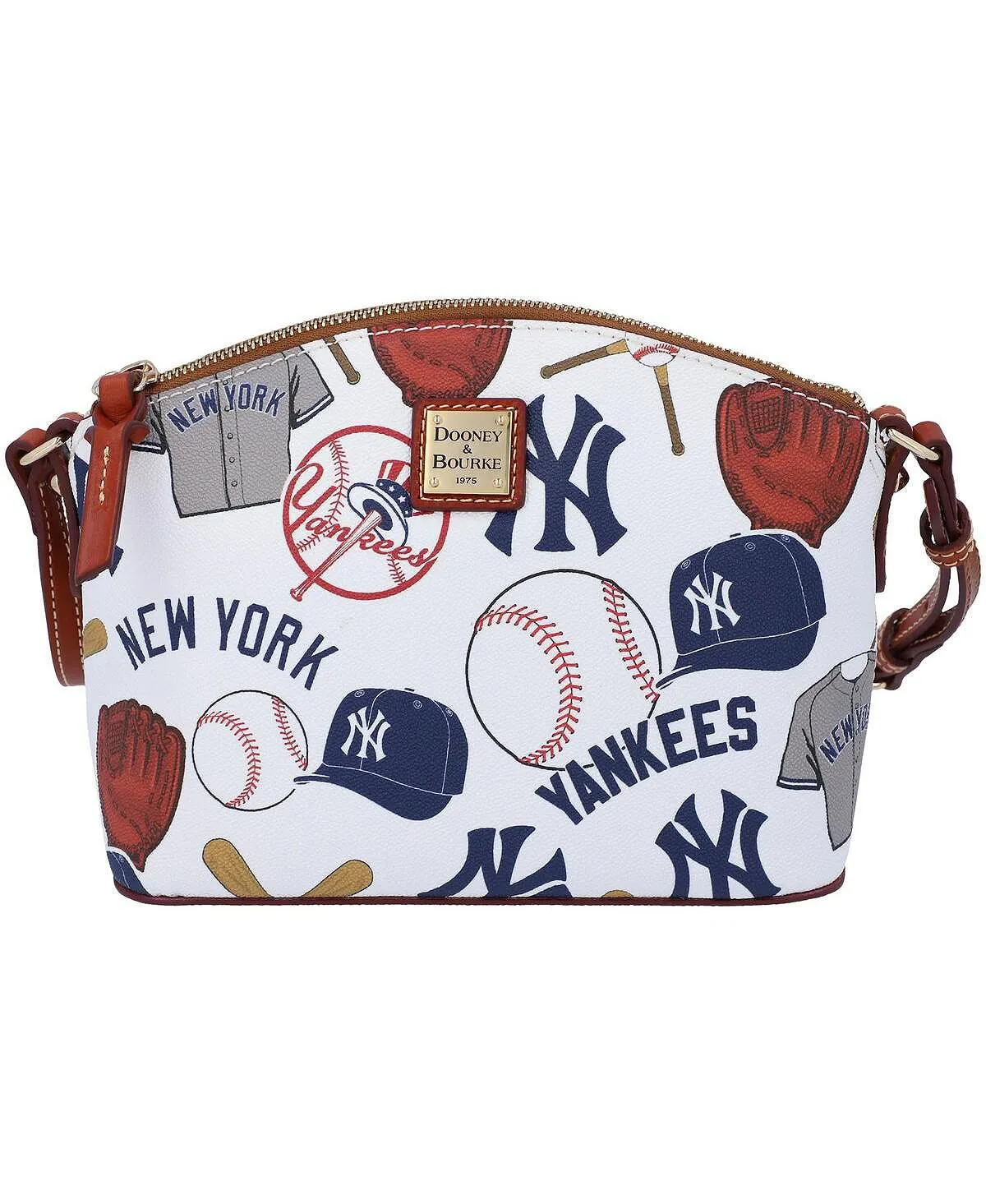 Dooney & Bourke Women's Suki New York Yankees Gameday Medium Strap Crossbody Bag, White
