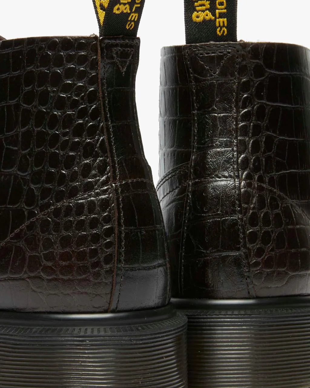 Dr Martens Archive Church Monkey Boots - Dark Brown Croc Emboss Analine Leather