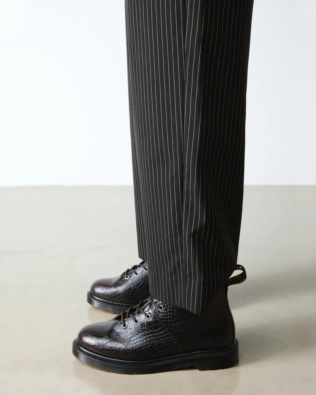 Dr Martens Archive Church Monkey Boots - Dark Brown Croc Emboss Analine Leather
