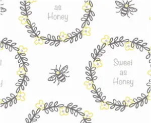 FS626 Bee happy Cotton Fabric Cream