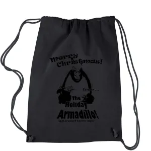 Holiday Armadillo Merry Christmas Drawstring Backpack