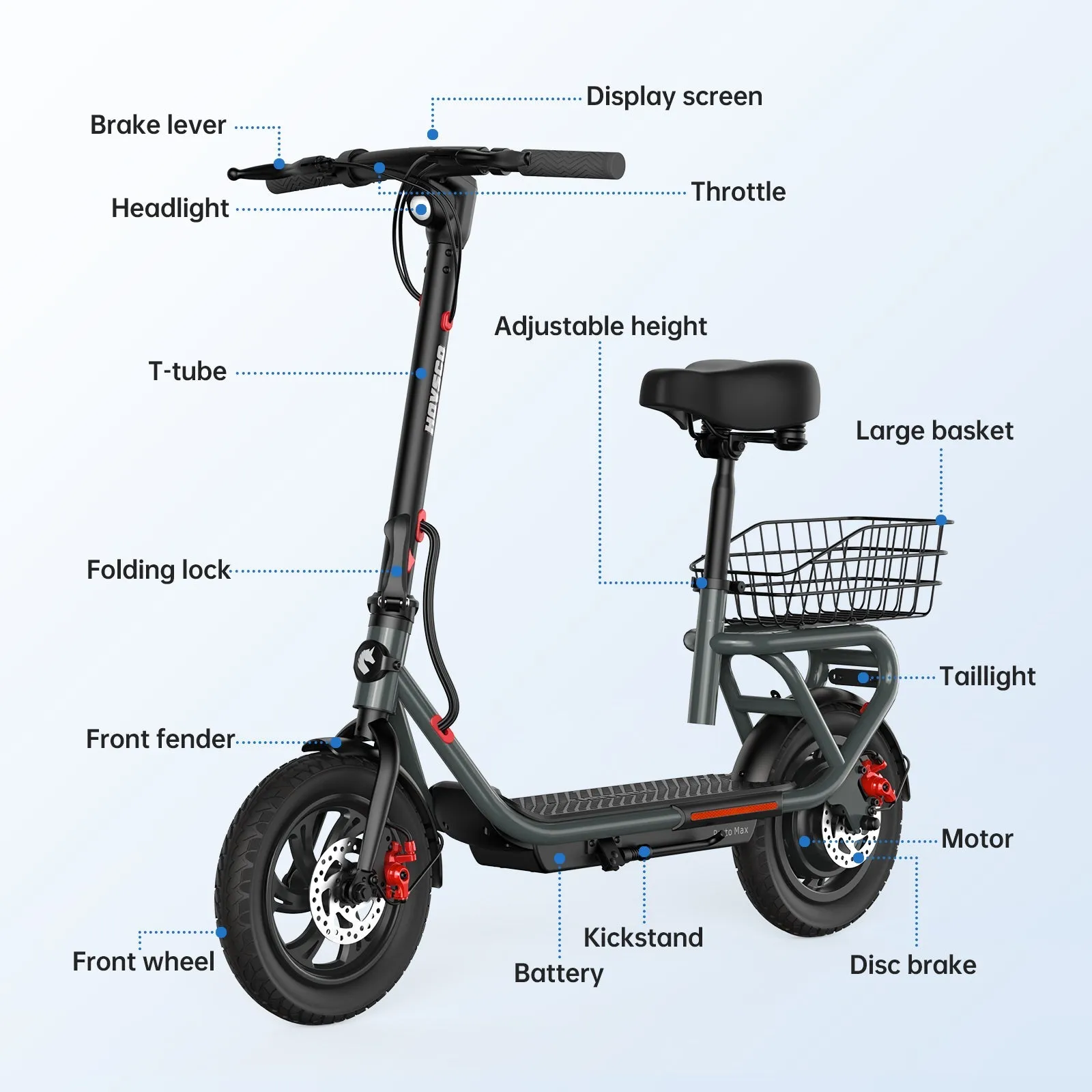 HOVSCO Porto Max Electric Scooter For Commute & Grocery Shopping