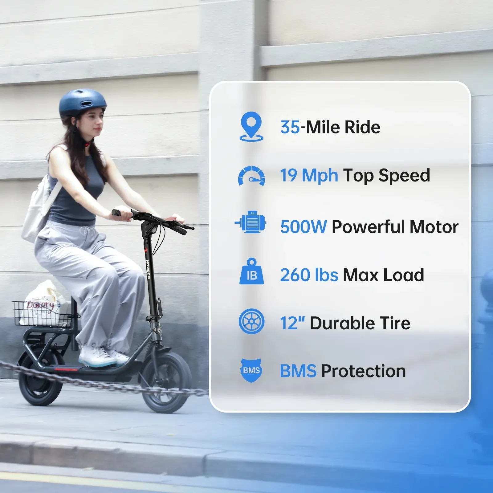 HOVSCO Porto Max Electric Scooter For Commute & Grocery Shopping