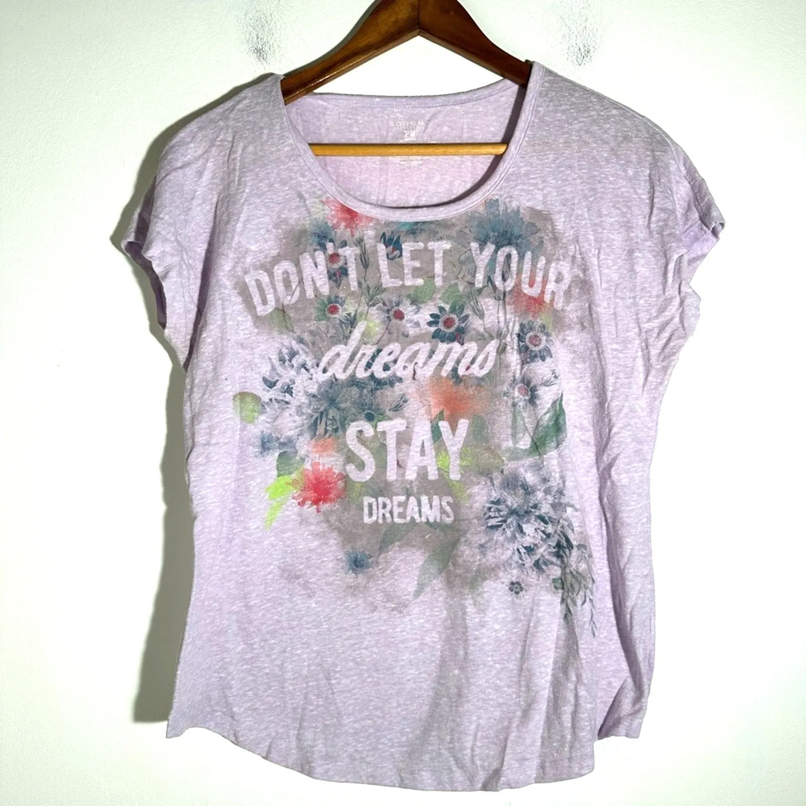 Lavender Short Sleeve Tee with Graphic Design