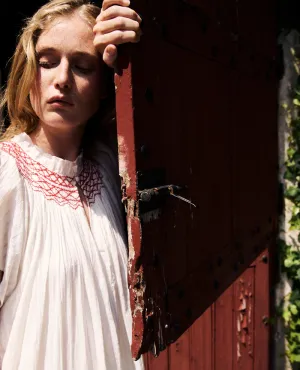 Maison Anana Nath Red Cream Shearing Dress