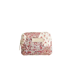 Maya Aster Print Patchwork Cosmetic Bag In Pink