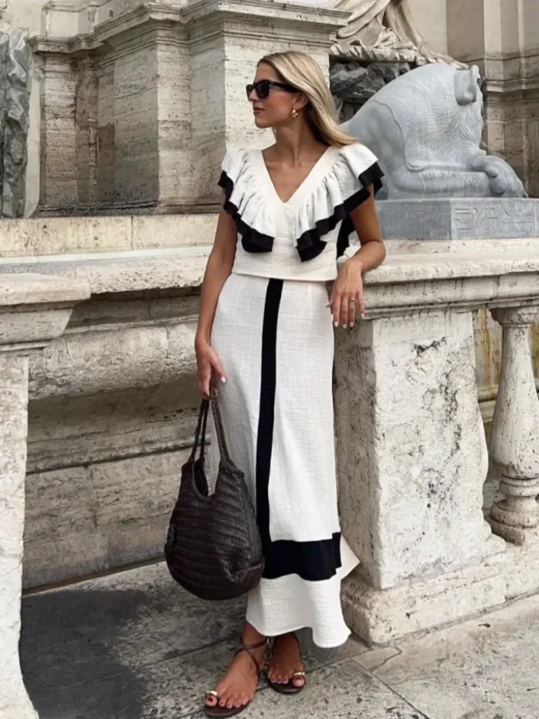 MELISSA - ELEGANT MIDI DRESS IN PATCHWORK