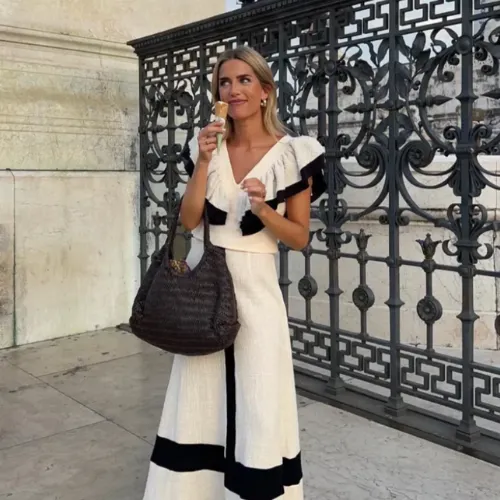 MELISSA - ELEGANT MIDI DRESS IN PATCHWORK