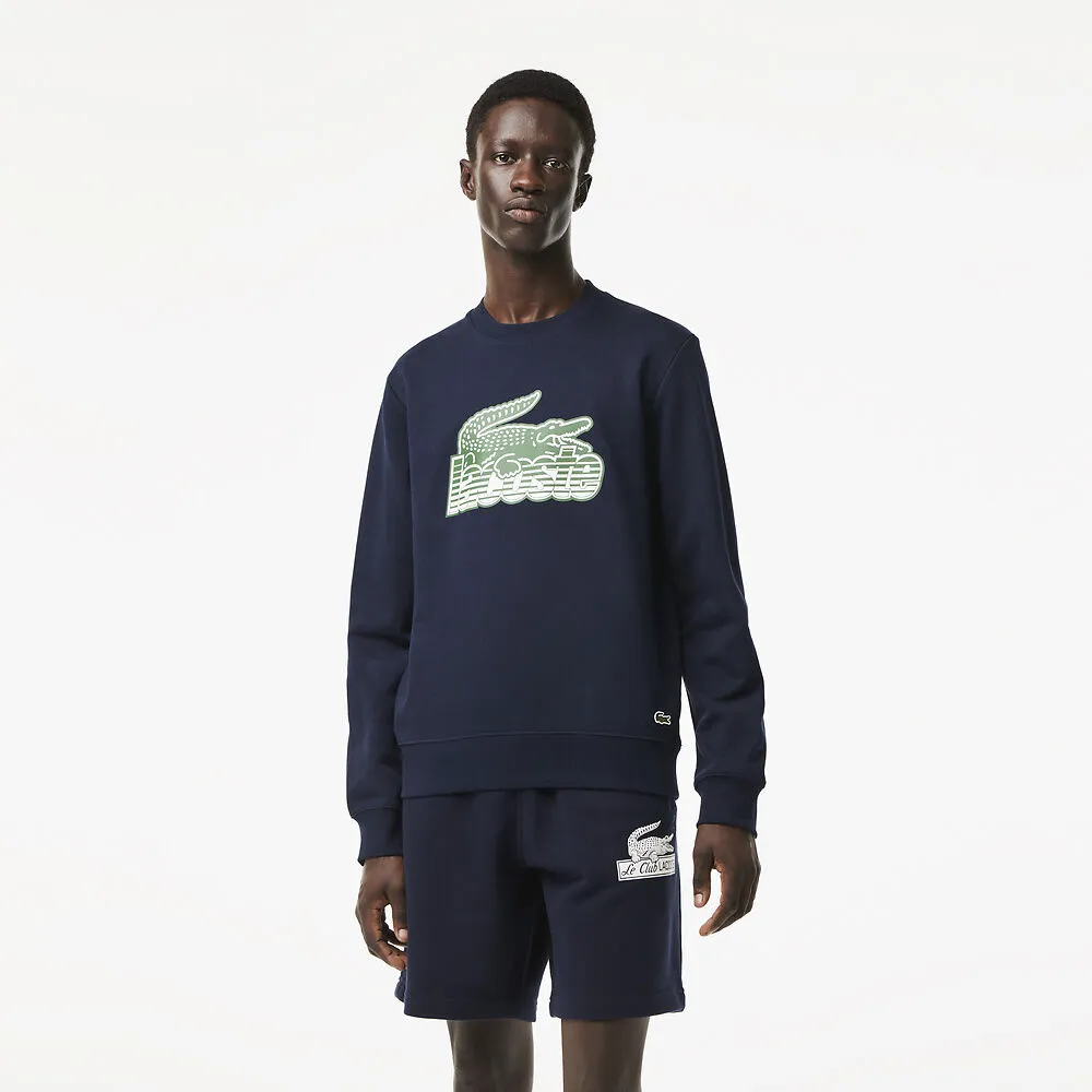 Men's Lacoste Round Neck Unbrushed Fleece Sweatshirt