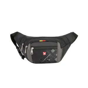 Oiwas Stylish Waterproof Waist Bag Fanny Pack Shoulder Bag Men Women Casual Black Gray Nylon Traveling Money Phone Bag