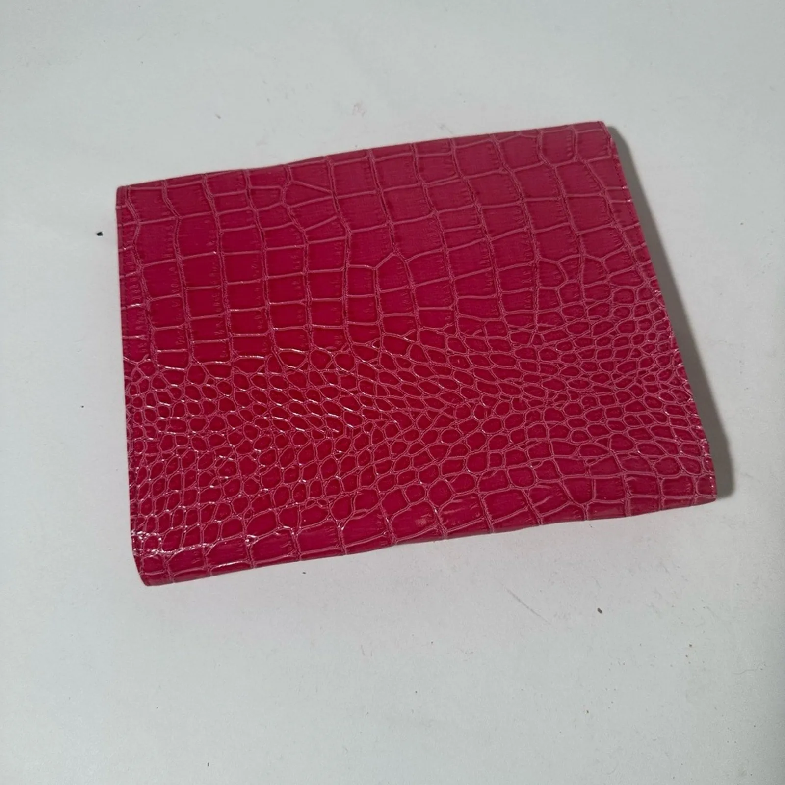 Red Crocodile Embossed Wallet with Mickey Mouse Detail