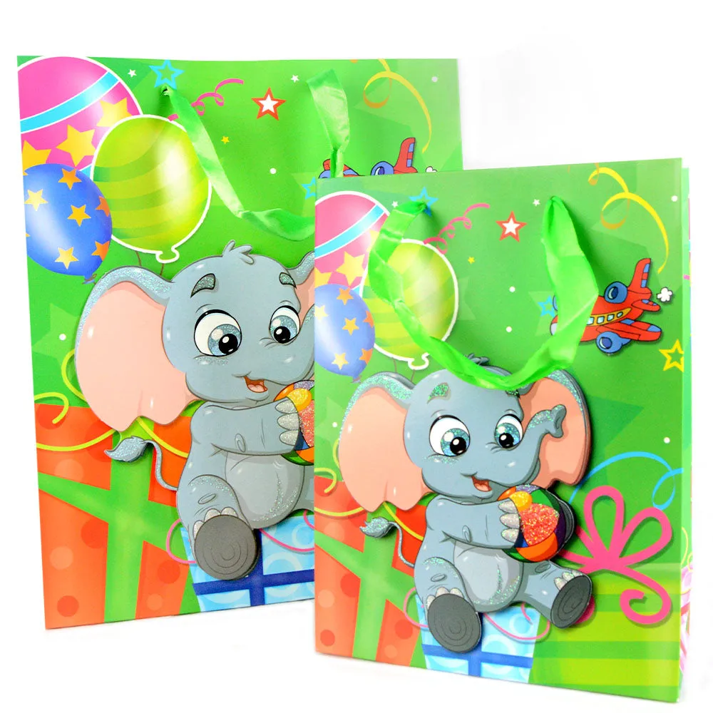 Small and Large Gift Bag with 3D Animal Print