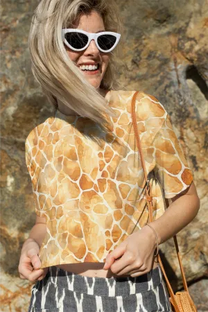Stand Tall in Style With Giraffe Print Crop Top