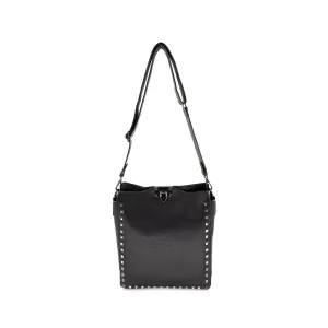 Studded Shoulder Bag With Outside Pocket