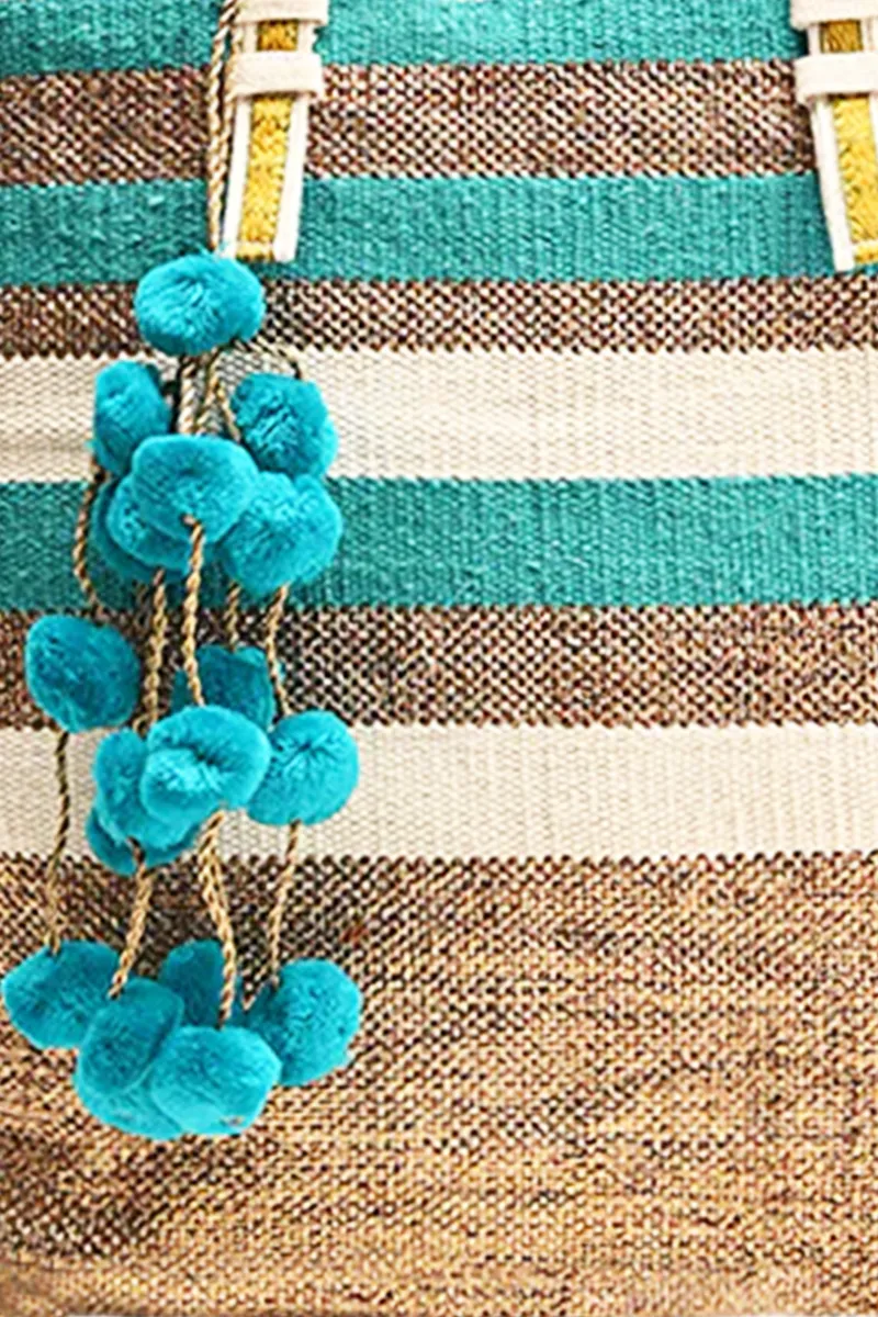 Turquoise Glitter Oversized Tote