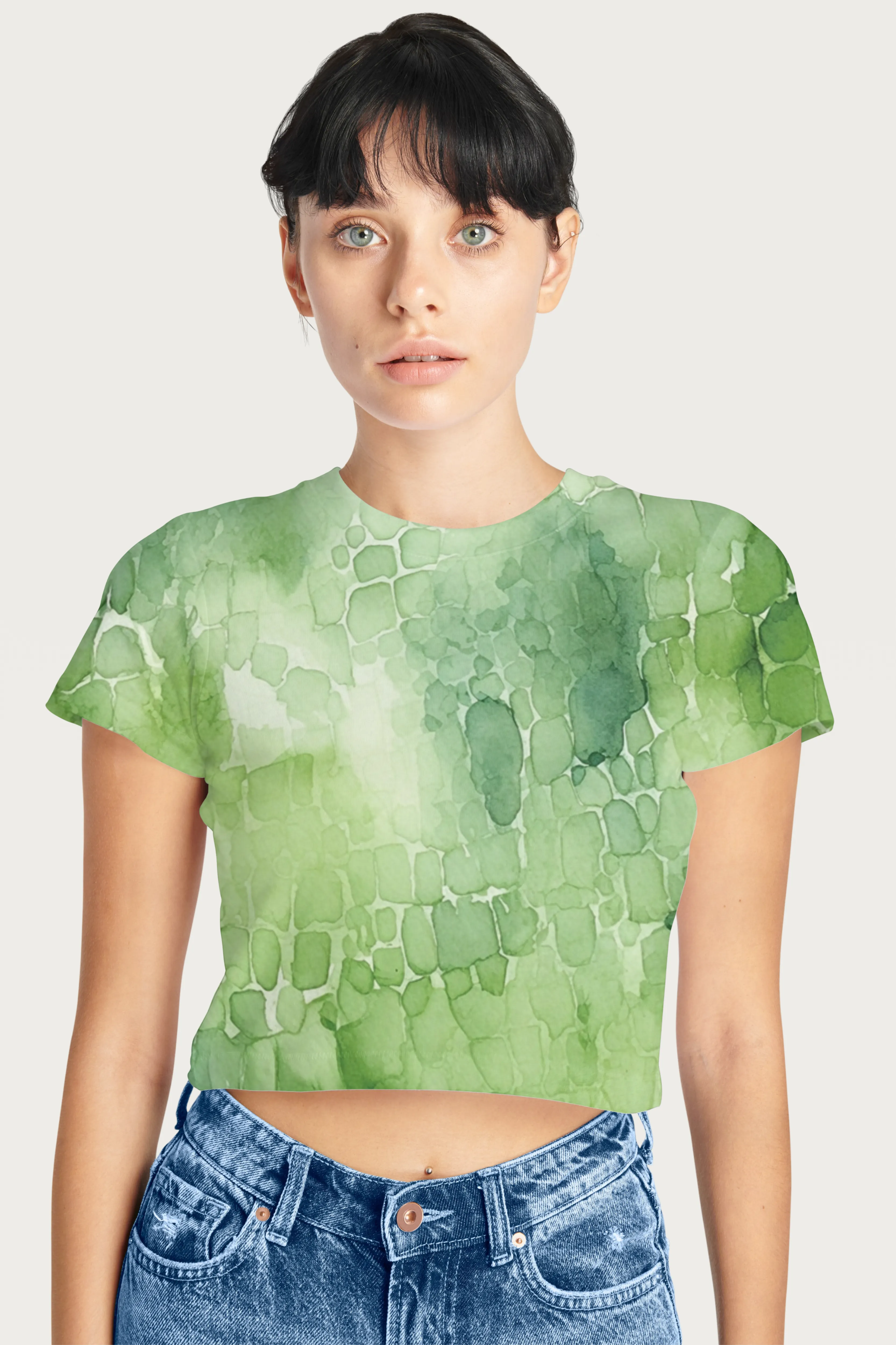 Unleash the Beast: Women's Crocodile Print Crop Top