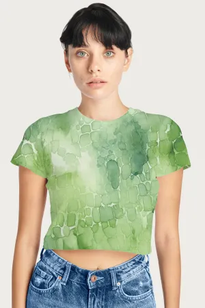 Unleash the Beast: Women's Crocodile Print Crop Top