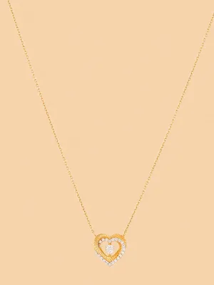 Westside X Pome Trendy Lab Diamond Layered Halo Heart Necklace