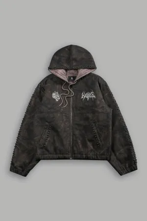 Wolves Hesh Studded Calaway Jacket in Brown Driftwood Forest Camo