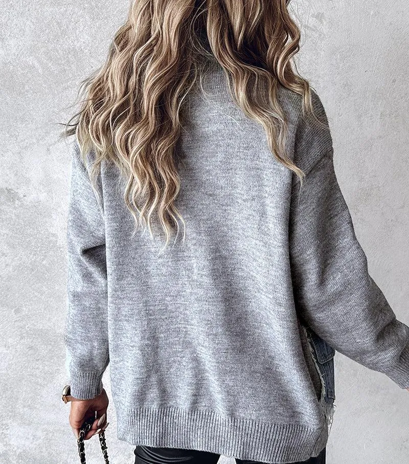 Zavi Denim Patchwork Cardigan